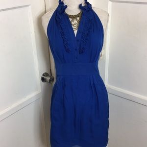 Catherine Malandrino indigo halter dress 2